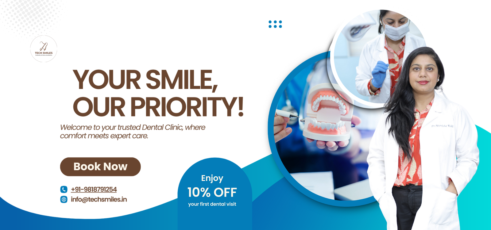 Blue and White Modern Dental Clinic Facebook Cover (1920 x 900 px) (2)